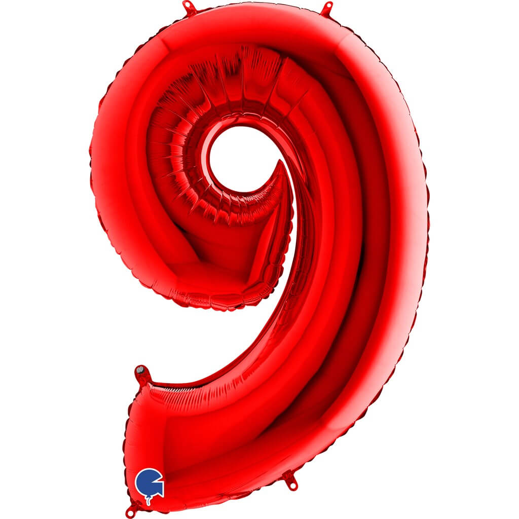 GLOBO Nº9 ROJO 1M - Imagen 2