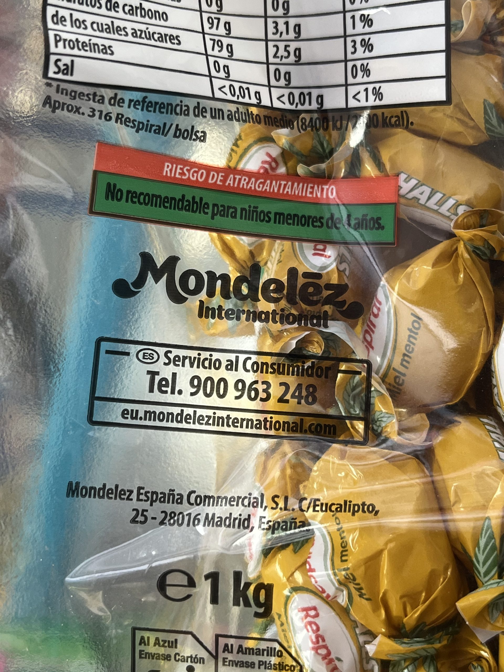 RESPIRAL MIEL-MENTOL 1 KG. - Imagen 3