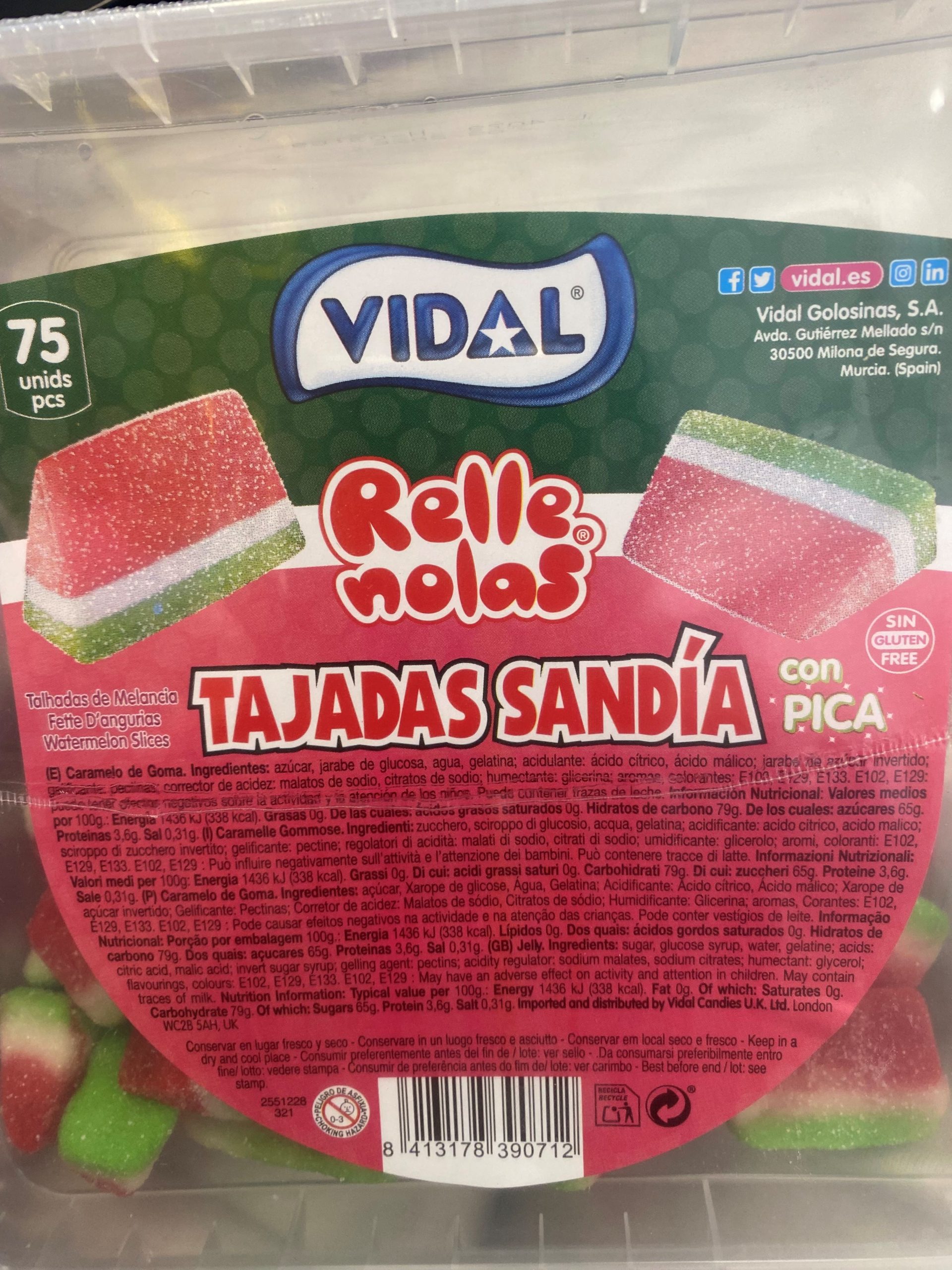 TAJADAS SANDIA RELLENAS VIDAL 75 UNDS - Imagen 3
