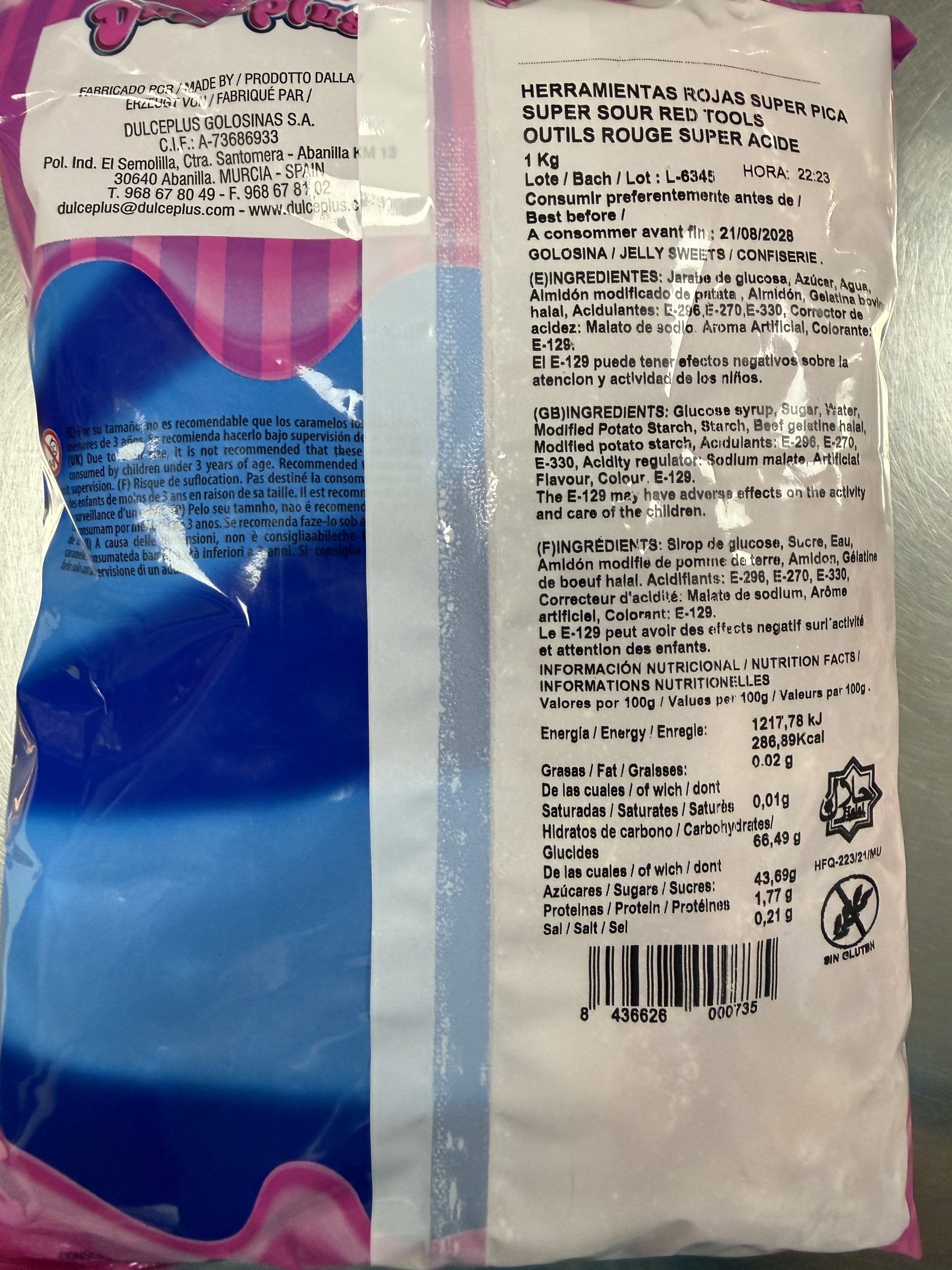 HERRAMIENTAS ROJAS ACIDAS DULCEPLUS 1KG. - Imagen 3
