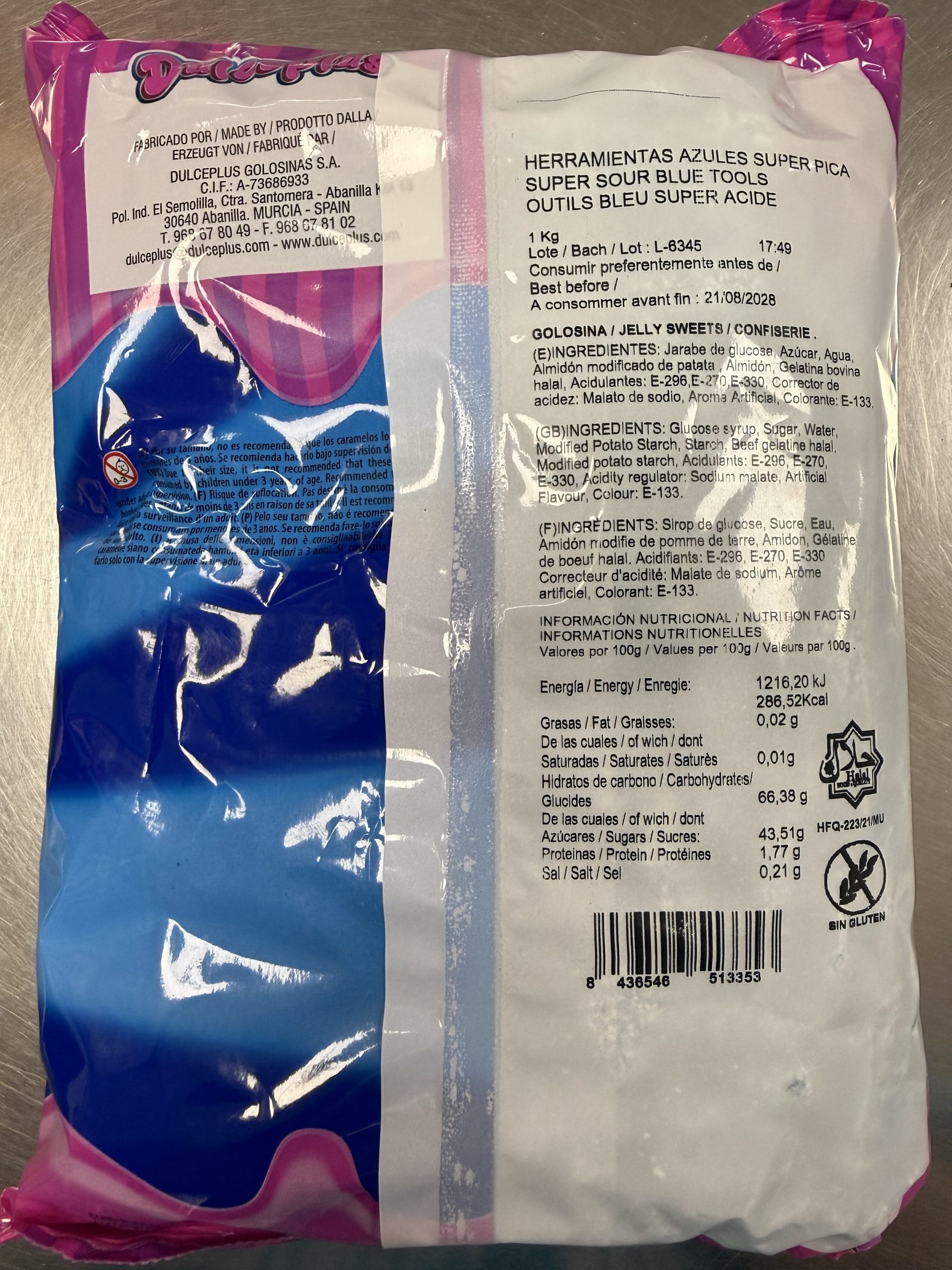 HERRAMIENTAS AZULES ACIDAS DULCEPLUS 1KG. - Imagen 3