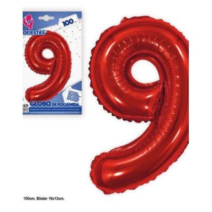 Globo Nº9 Rojo 1M - Eurofiestas