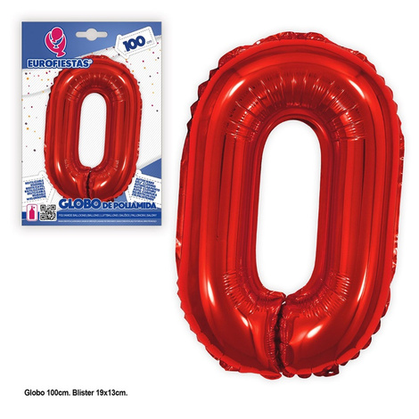Globo Nº0 Rojo 1M - Eurofiestas