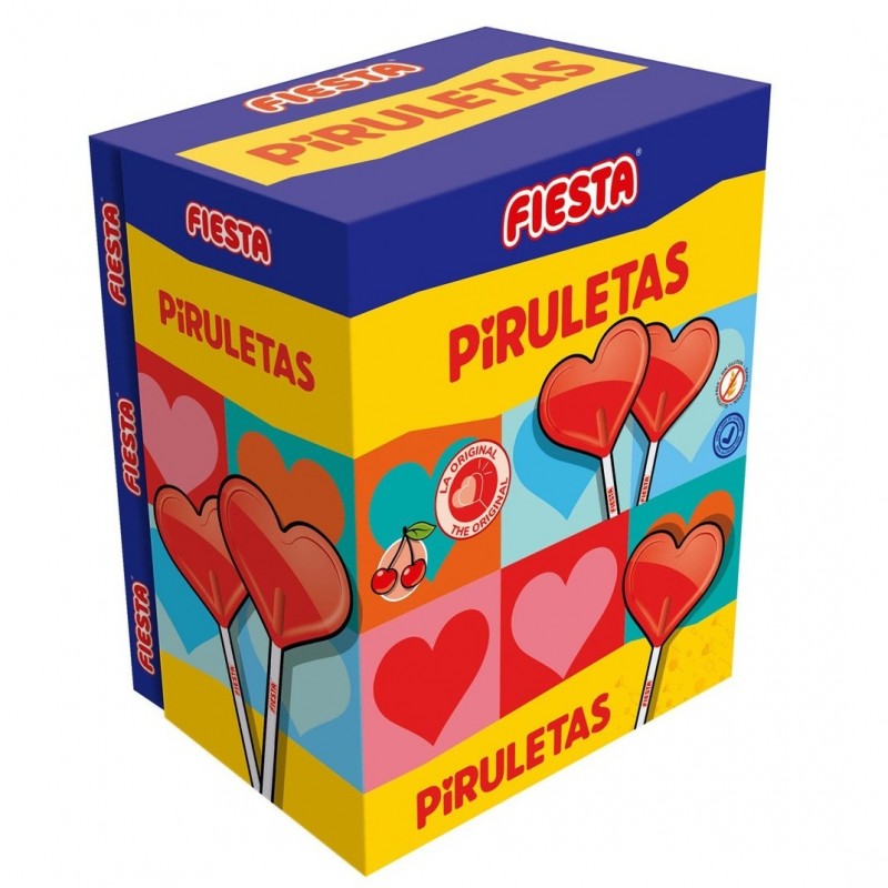 Piruleta Corazon Cereza 80U Fiesta