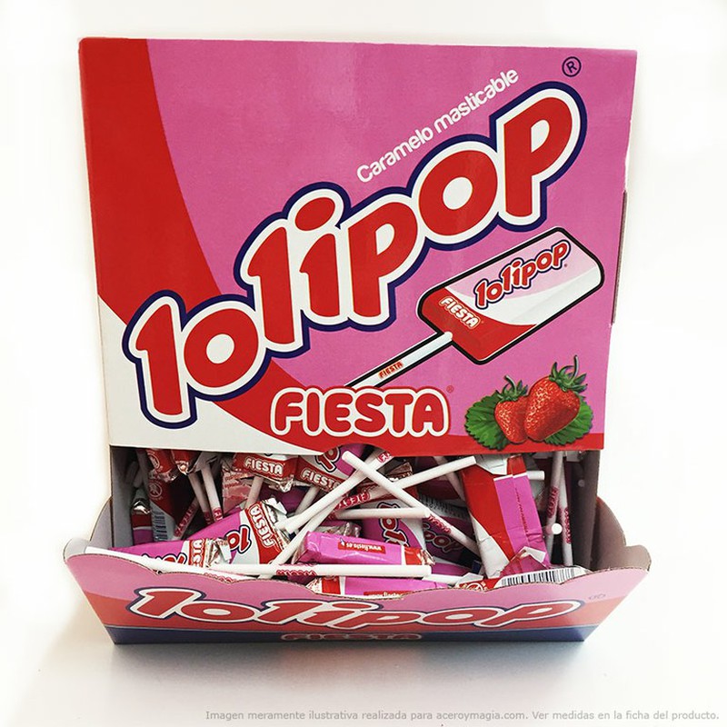 Lolipop Fresa 100U - Fiesta